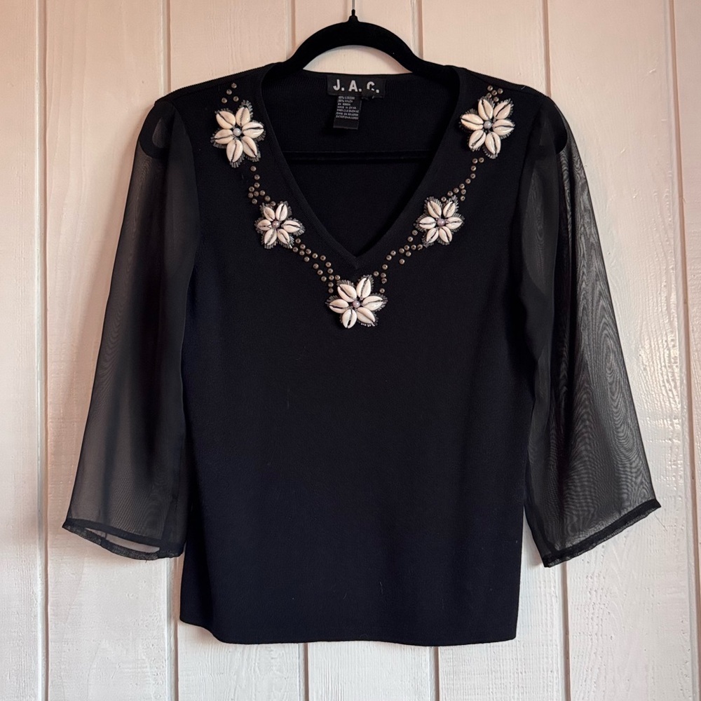 Vintage J.A.C. Shell Beaded Top